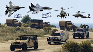 8,000 Israeli Military Tanks & War Vehicles Destroyed by Irani Fighter Jets, Drone & Helicop - GTA 5