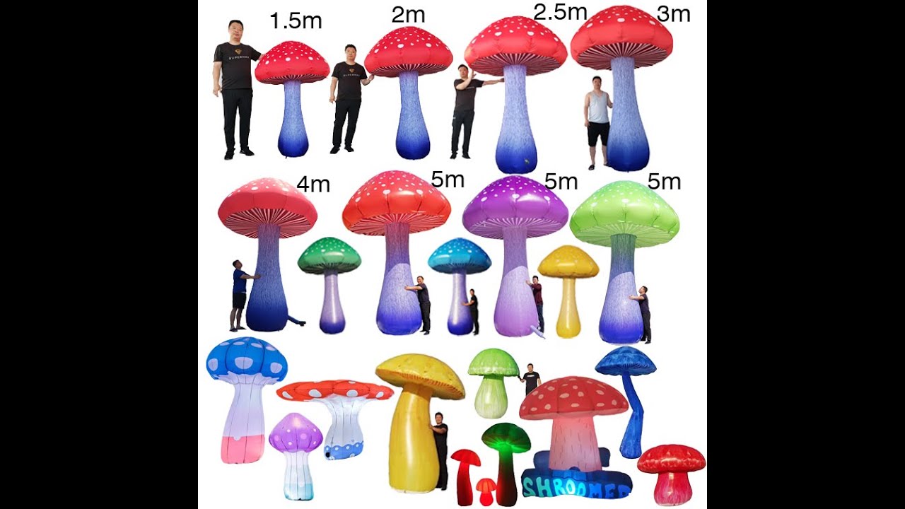 Custom Size Giant Inflatable Mushroom Model with LED Light for ...