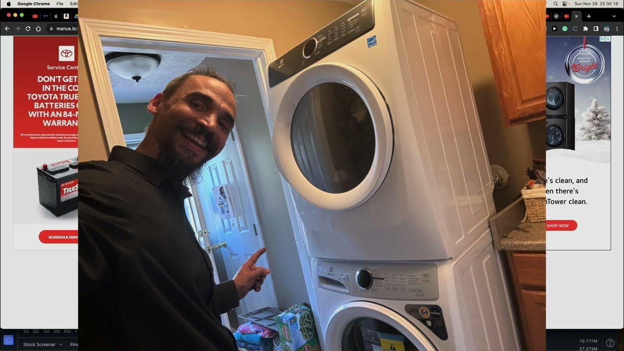 how to install bracket to stack dryer and washer Electrolux STACKIT7X