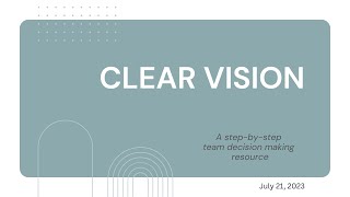 Clear Vision #teamwork #groupdecision #teamdecision #decisionmaking #brain #orapapa