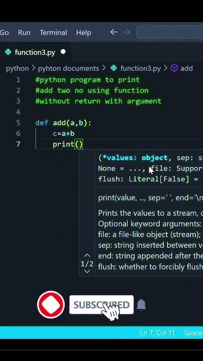 Python program to add two numbers using function(without return with ... image.