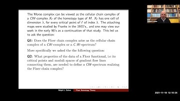 Ralph Cohen - Floer homotopy theory, new and old