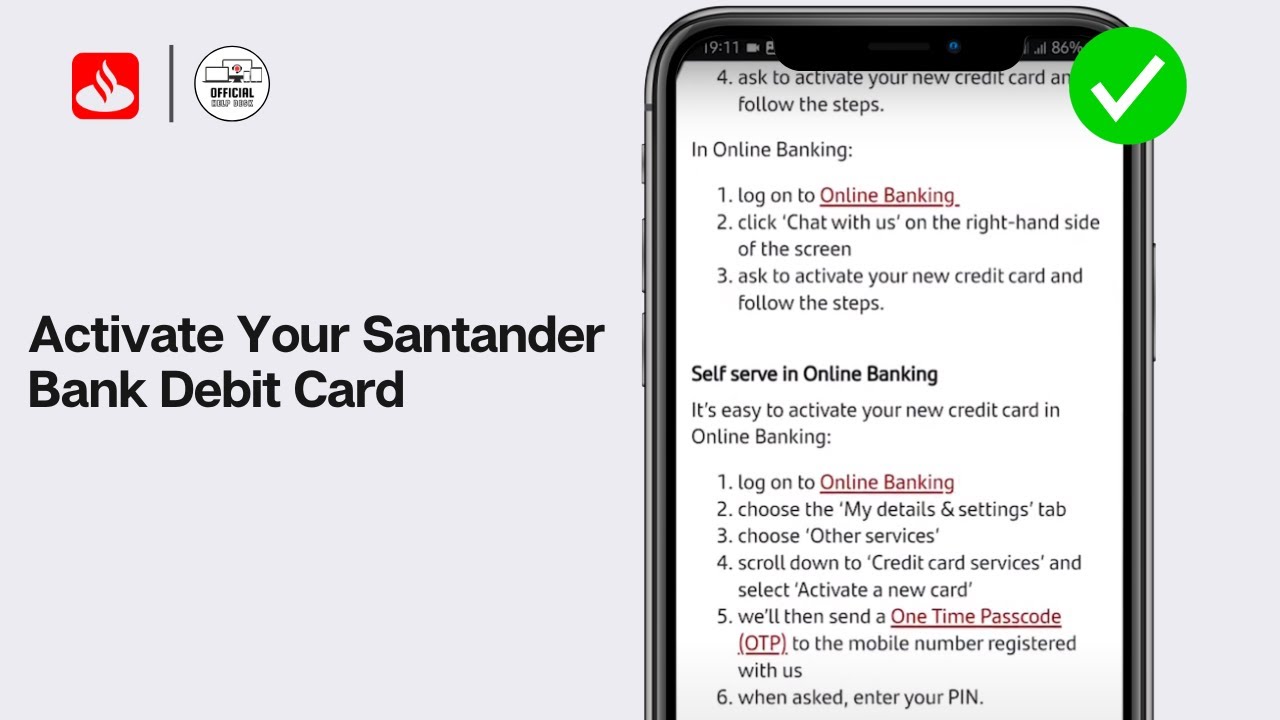 How To Activate Your Santander Bank Debit Card Online 2024 (EASY)
