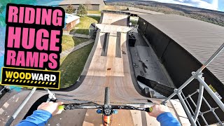 RIDING MTB ON HUGE RAMPS AT WOODWARD  BIGGEST SKATEPARK IN THE WORLD