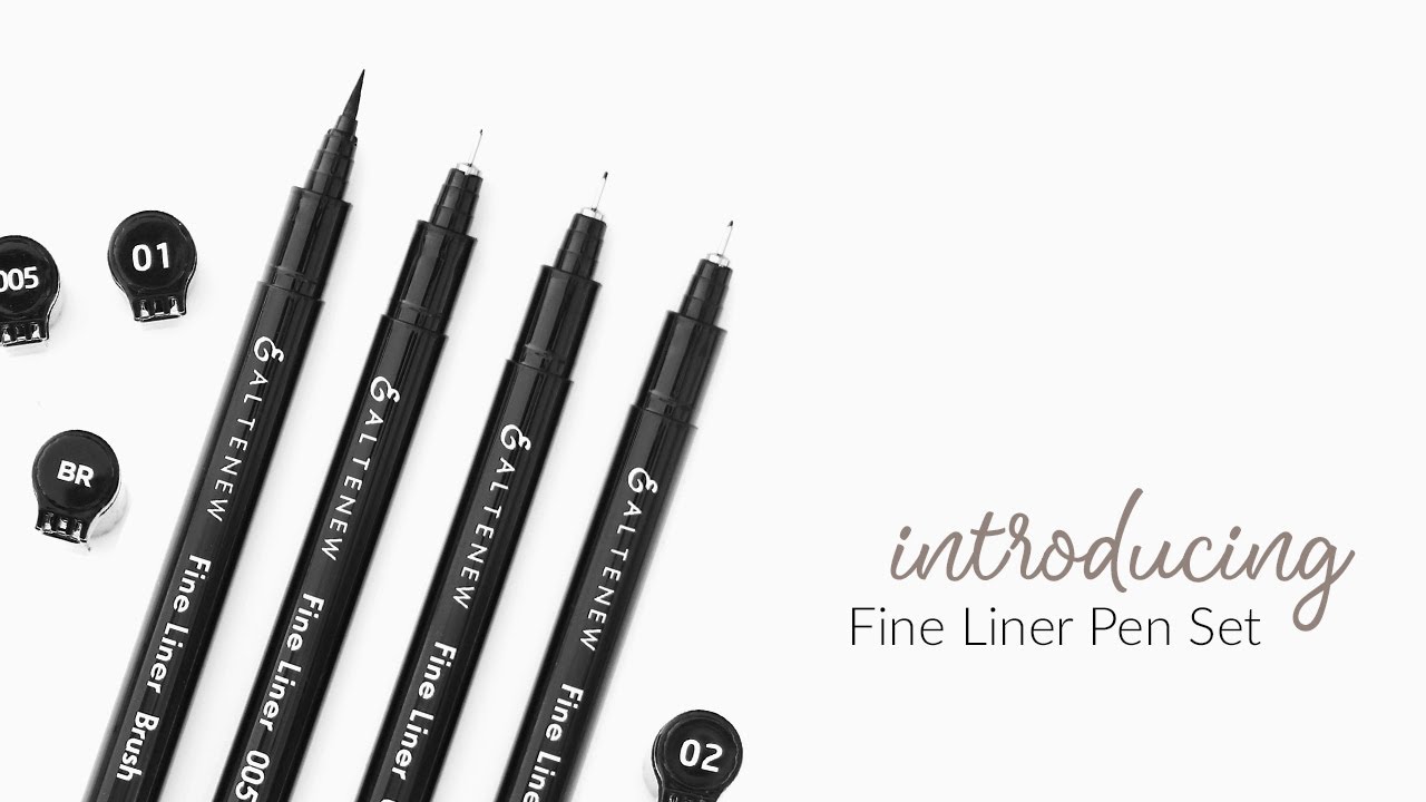 Fine Liner Pen Set - Fine Tip Point Pens & Brush Pen