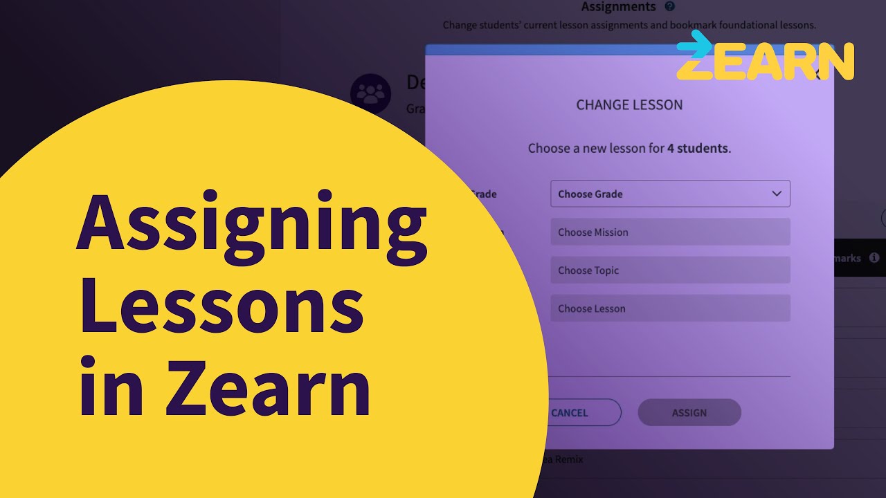 How to Assign a Lesson To Students on Zearn