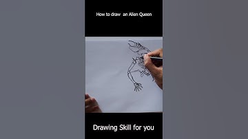 how to draw an alien Part 2 shorts,from the movie alien vs predator,alien queen