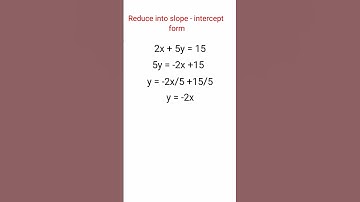 Reduce into slope - intercept form