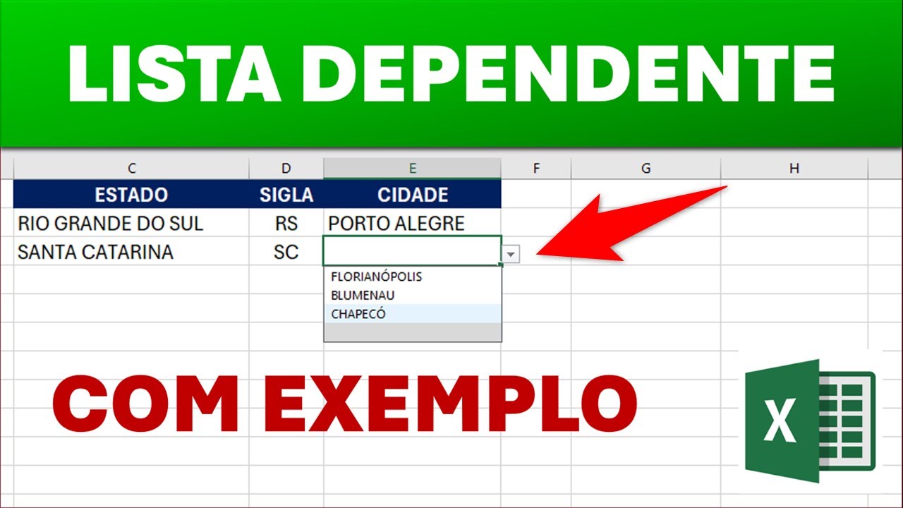 Lista Suspensa Dependente no Excel - Com Fórmulas