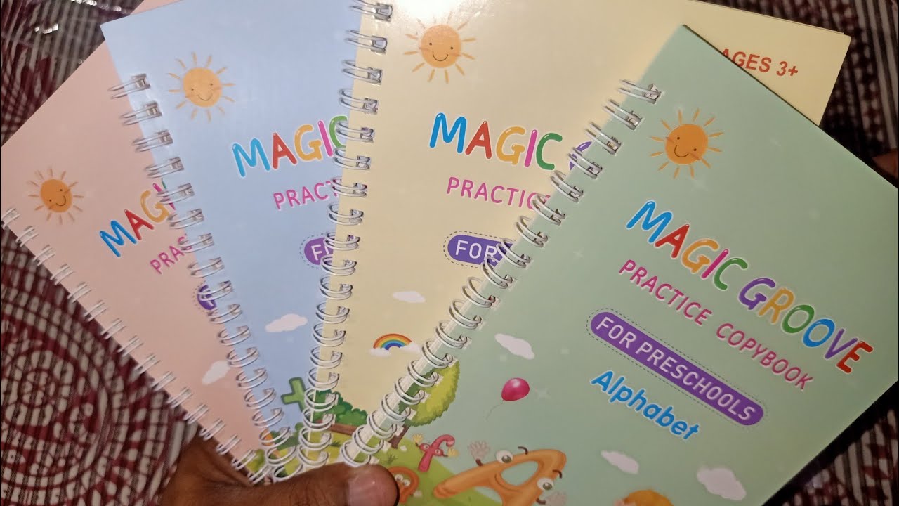 AMKAY Magic Groove Practice Copybook, (4 Book + 10 Refill) Number Trac –  Scoffco