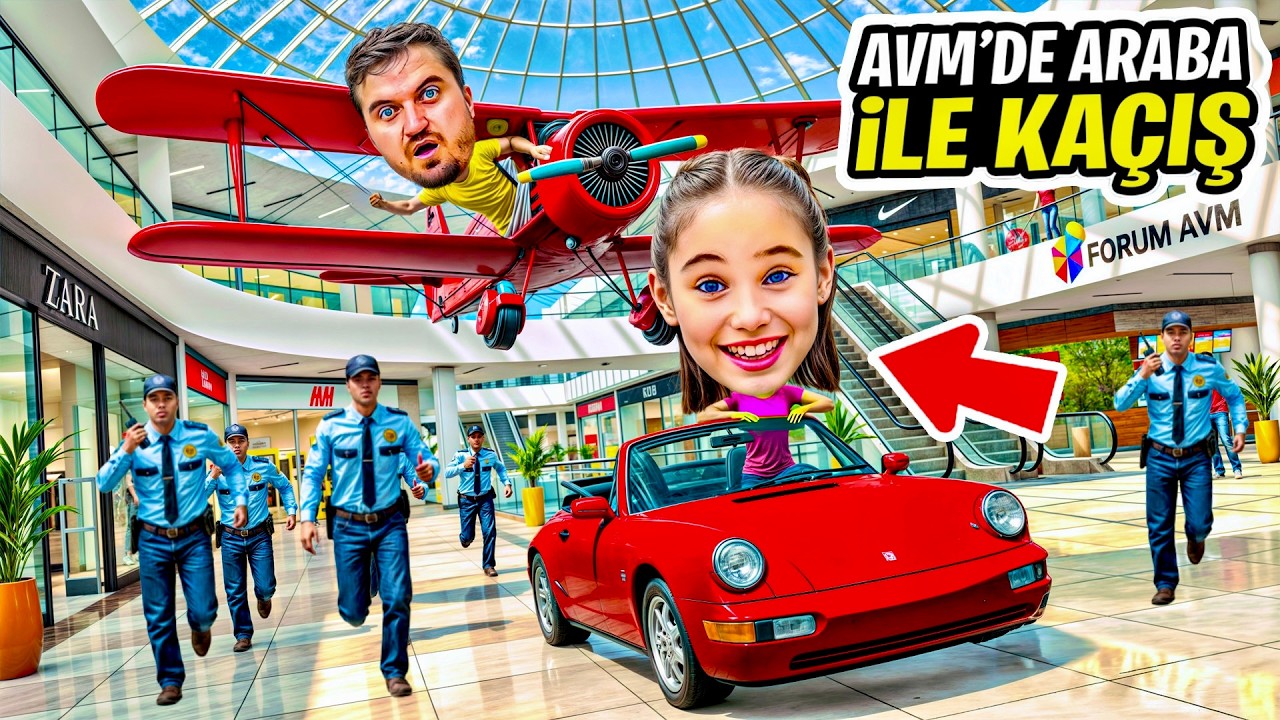 AVMDE PORSCHE ARABA İLE KAÇIŞ !! ELİF SİNEM EN ESKİ UÇAĞA BİNDİ ARABAYI SÜRDÜK !! 