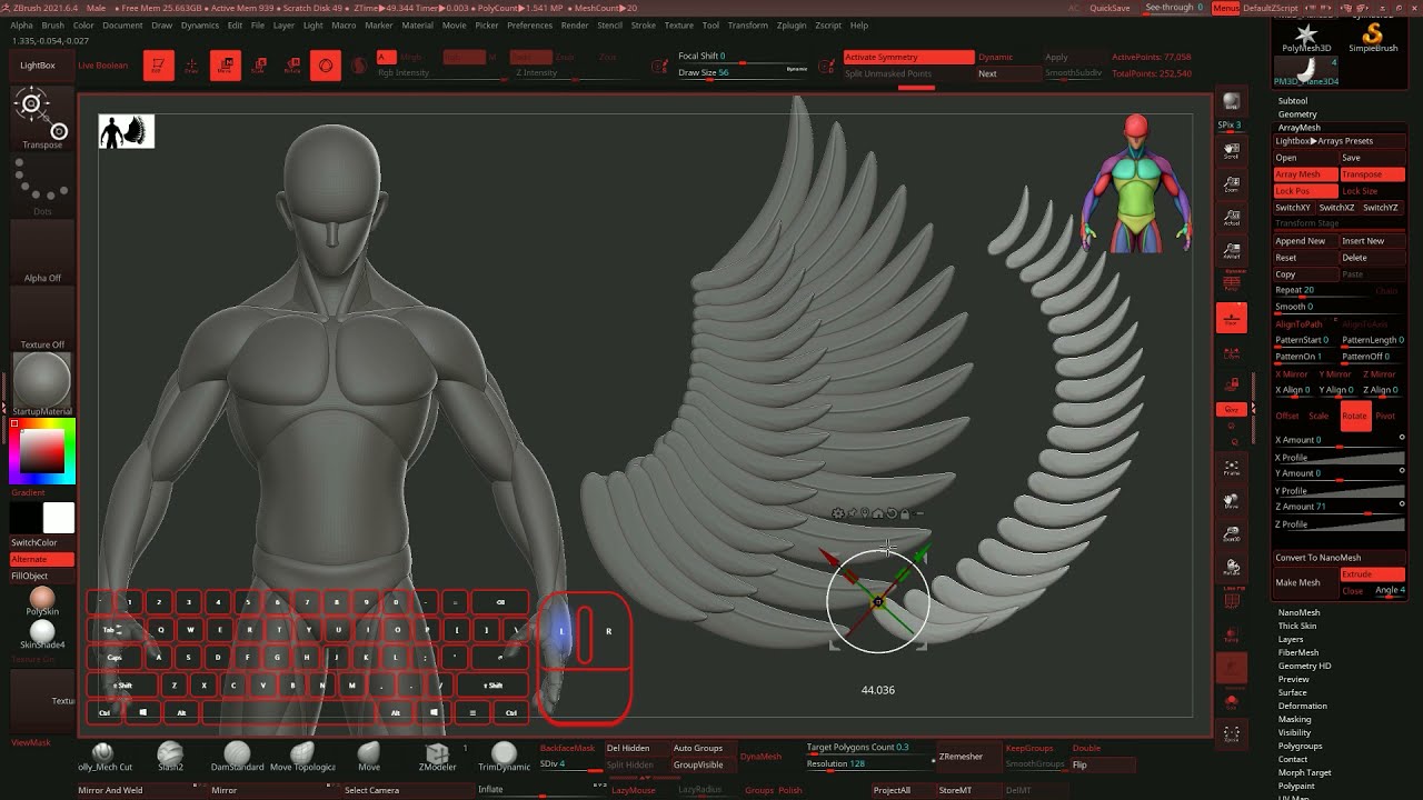 array mesh in zbrush