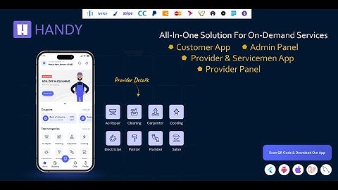 Multi Vendor On Demand, Handyman, Home service Flutter App with Admin
