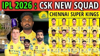 Ipl 2026 - Chennai Super Kings Full New Squad Csk Players List 2026 Csk Ipl 2026 Team