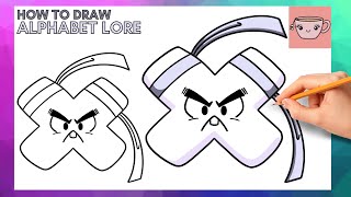 How To Draw BABY X From ALPHABET LORE