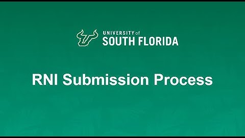 How to Submit RNI Video