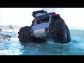 Lego Technic Sherp Amphibious RC Car Crashing Through Ice and Swimming on Water