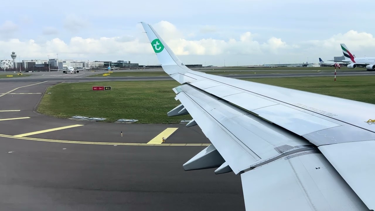 Transavia Airbus A321neo Takeoff from Amsterdam Schiphol Airport