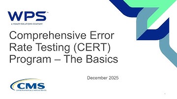 Encore: Comprehensive Error Rate Testing (CERT) Program – The Basics