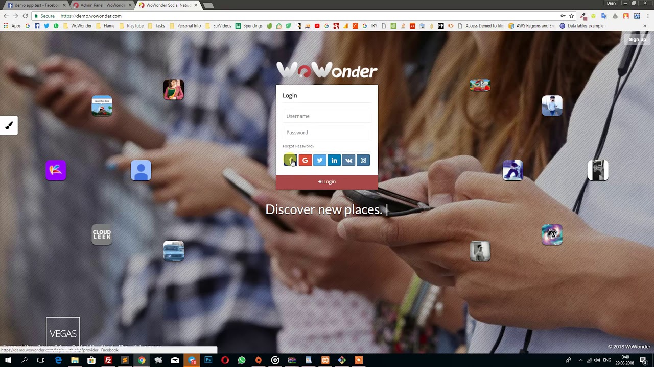 How to setup Facebook login app for WoWonder v1.5.5.1 + ?