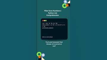 Python Tricks 33 | Filter Even Numbers | Python List Comprehension |  #shorts #viral #tricks