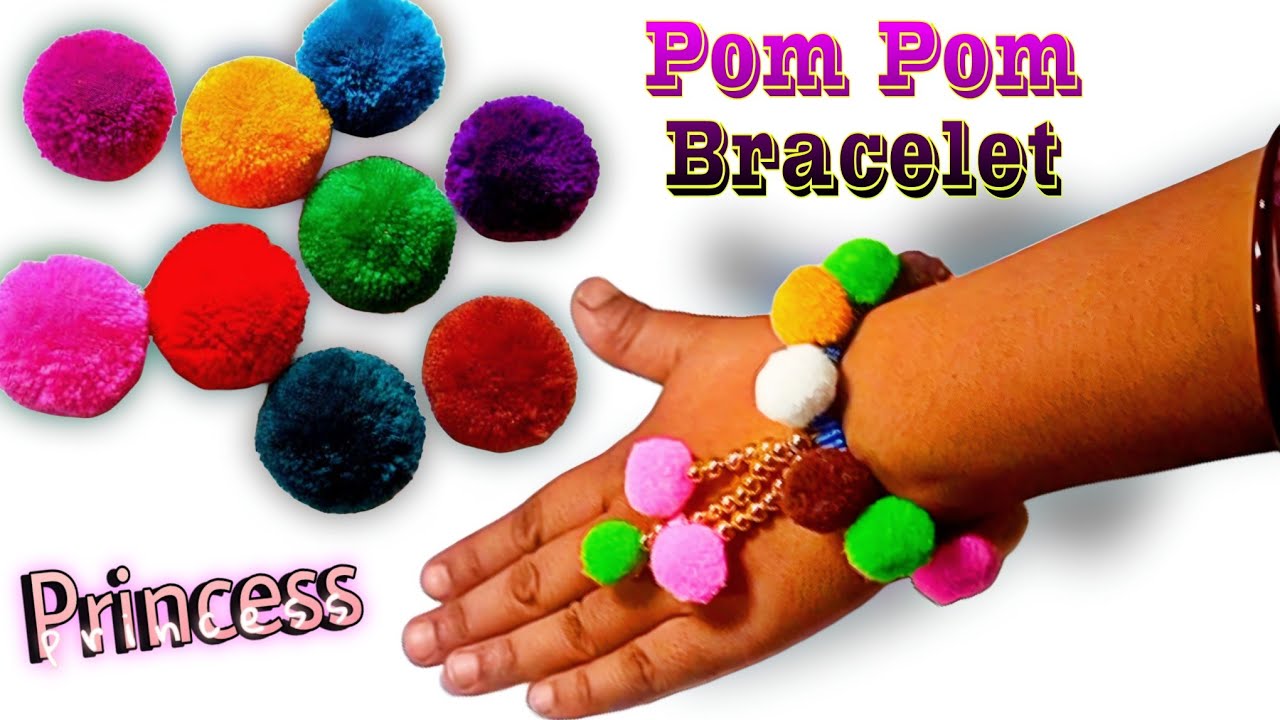 Hobe Bead Pom Pom Rhinestone Wrap Bracelet Earrings Demi Parure Set - Ruby  Lane