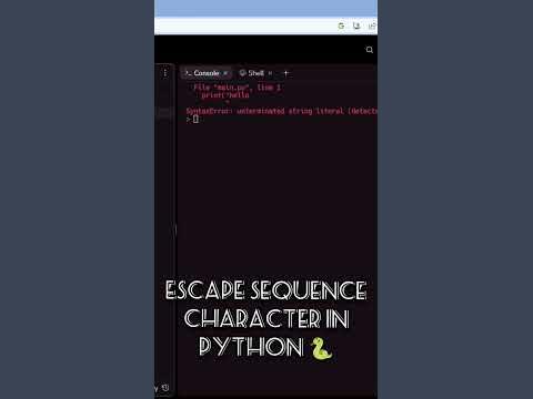 Escape Sequence Character in Python programming coding language #coding ...