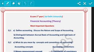 Bcom Financial Accounting Important Questions