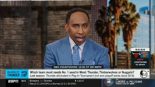 NBA Countdown | Stephen A. on NBA Playoff: Are Nuggets, Thunder or Timberwolves No. 1 seed in West?