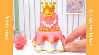 Fancy Miniature Princess Cake Decorating Tutorial #YumupMiniature