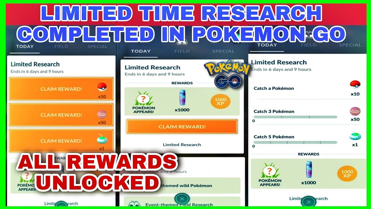 Limited Special Research Completed in Pokemon Go | New Special Research | Limited Research