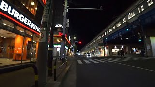 夜のクロスバイク動画　京成線 堀切菖蒲園駅→JR・東京メトロ 綾瀬駅→JR亀有駅×2.0倍速