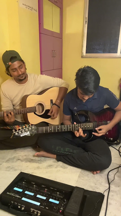 Cousins at 3 am 🤧Choo Lo ~ (When Electric meets acoustic) ⚡❤️ #choolo #guitar #viral #jamming