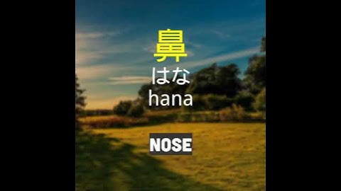 鼻   hana   nose