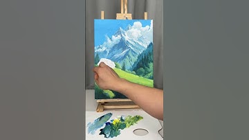 The process of landscape painting with acrylic#Draw#Learn to draw with Douyin#Learn to dra