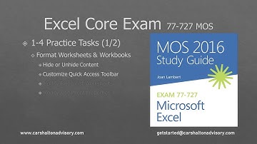 Obj. 1-4 (1/2) Customize Options & Views 77-727 Excel 2016 Core