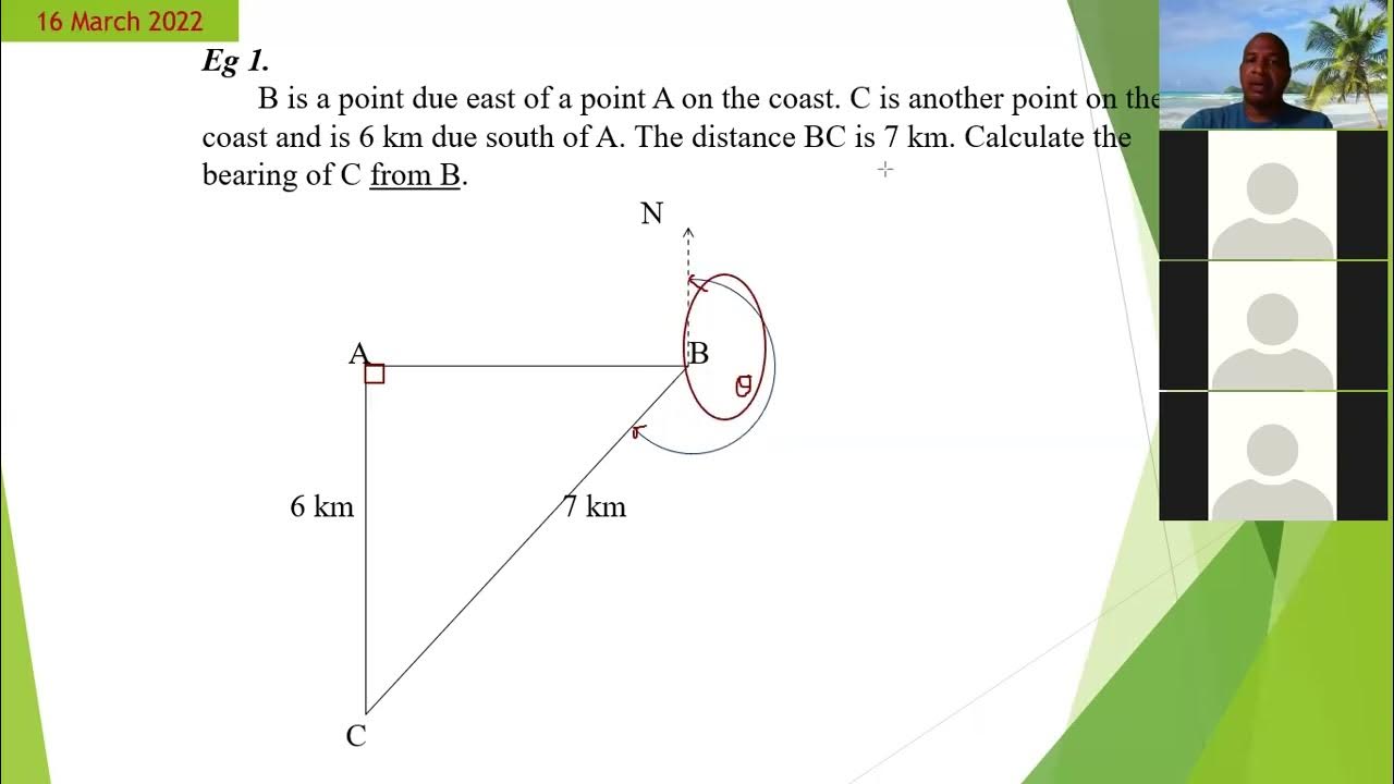 CSEC Math Trigonometry Bearings 2 YouTube