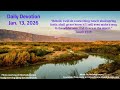 Daily Devotion, Jan 13, 2026 God makes a way through the impossible