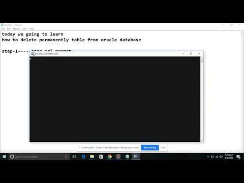 How to delete Table from Oracle DataBase