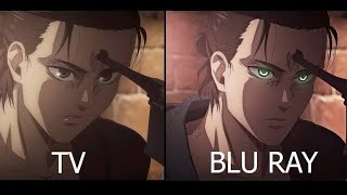 Attack on titan S4 volume 1 blu ray comparison | TV vs Bluray comparison