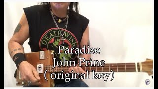 Paradise John Prine lesson for 3 string Cigar Box Guitars