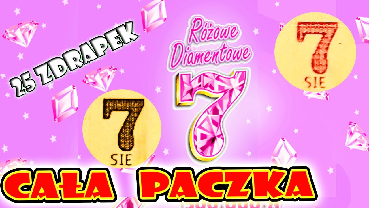RÓŻOWE DIAMENTOWE 7 CAŁA PACZKA -25 zdrapek