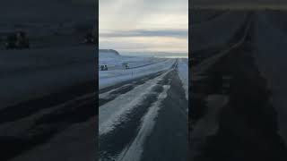 Disappearing Rainbow /Wyoming Feb 25 2017  winter driving