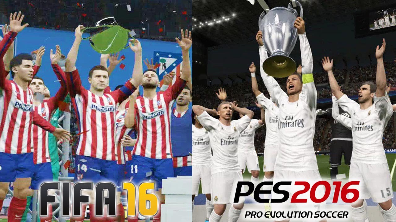 FIFA 16 Vs PES 2016 UEFA CHAMPIONS LEAGUE FINAL Real Madrid Vs