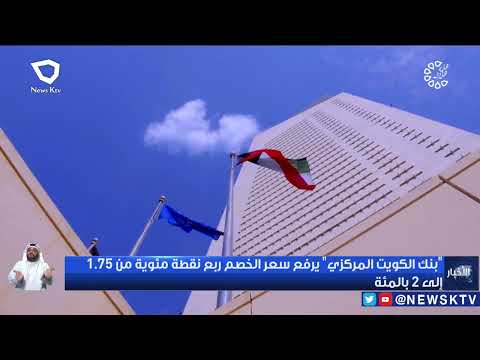 بنك الكويت المركزي يرفع سعر الخصم ربع نقطة مئوية من 1 75 إلى 2 بالمئة