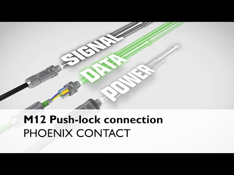 M12 connectors with push-lock fast connection