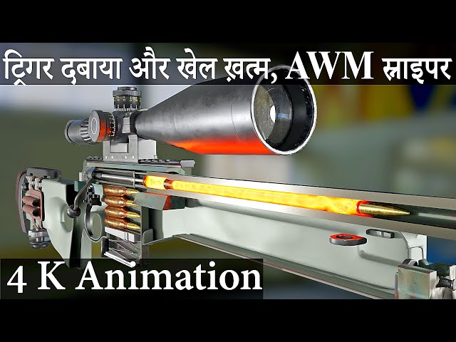 AWM स्नाइपर कैसे काम करती है 4K Animation। How AWM sniper works hindi class=