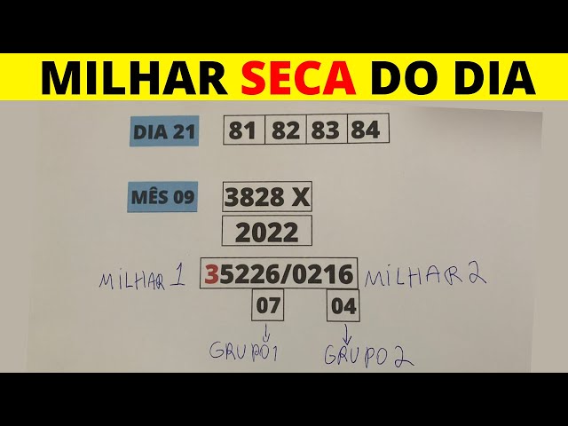 Milhar seca garantido no bicho 