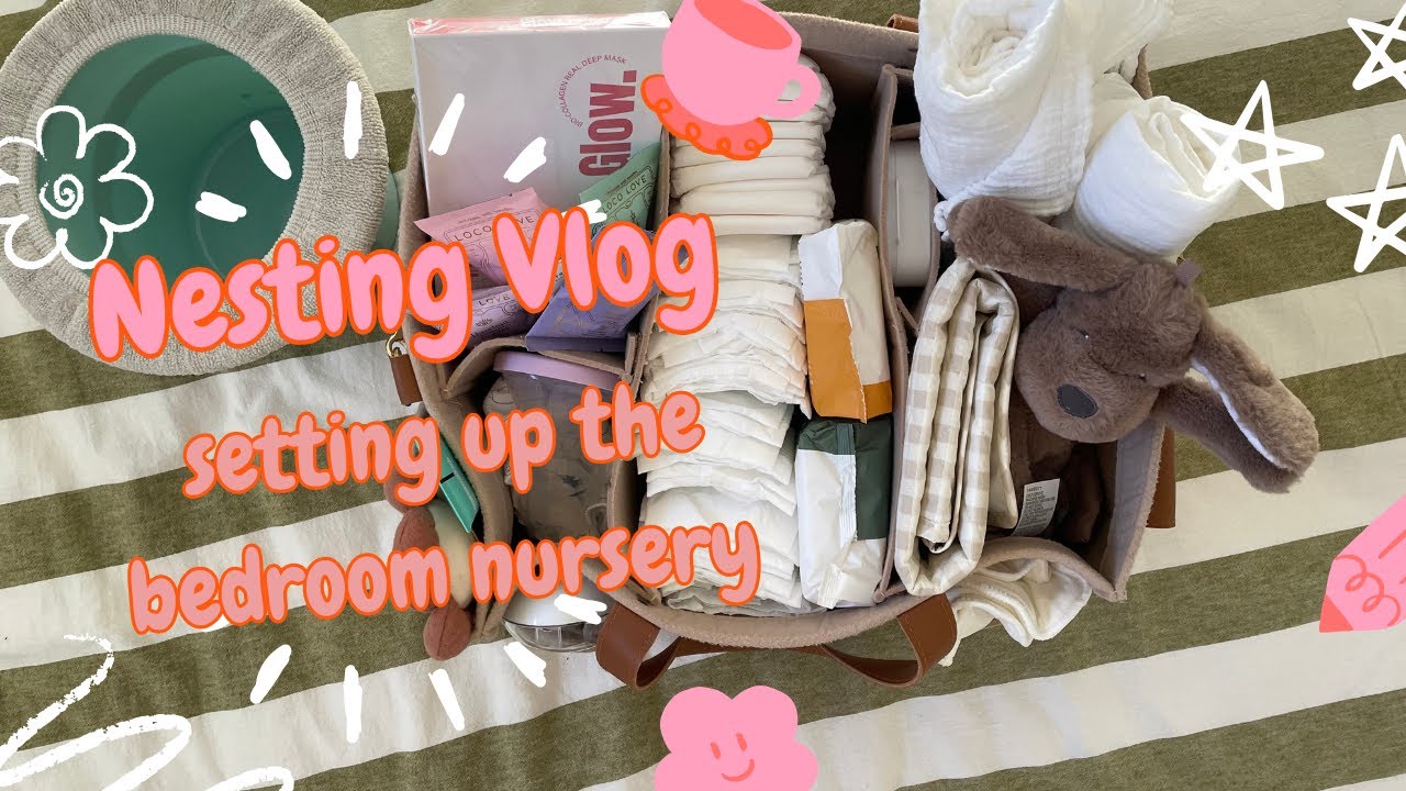 NESTING VLOG | Setting up bedside caddy and bedroom nursery * Australian Mum to be *
