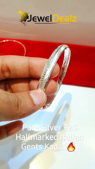 Pure Silver 925 Hallmarked Italian Gents Kada. 🔥 Order Online at: www.jeweldealz.co.in